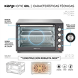 Horno Kanji Home KJH-HE600013600RAC 60 Litros 2000W Anafe Doble